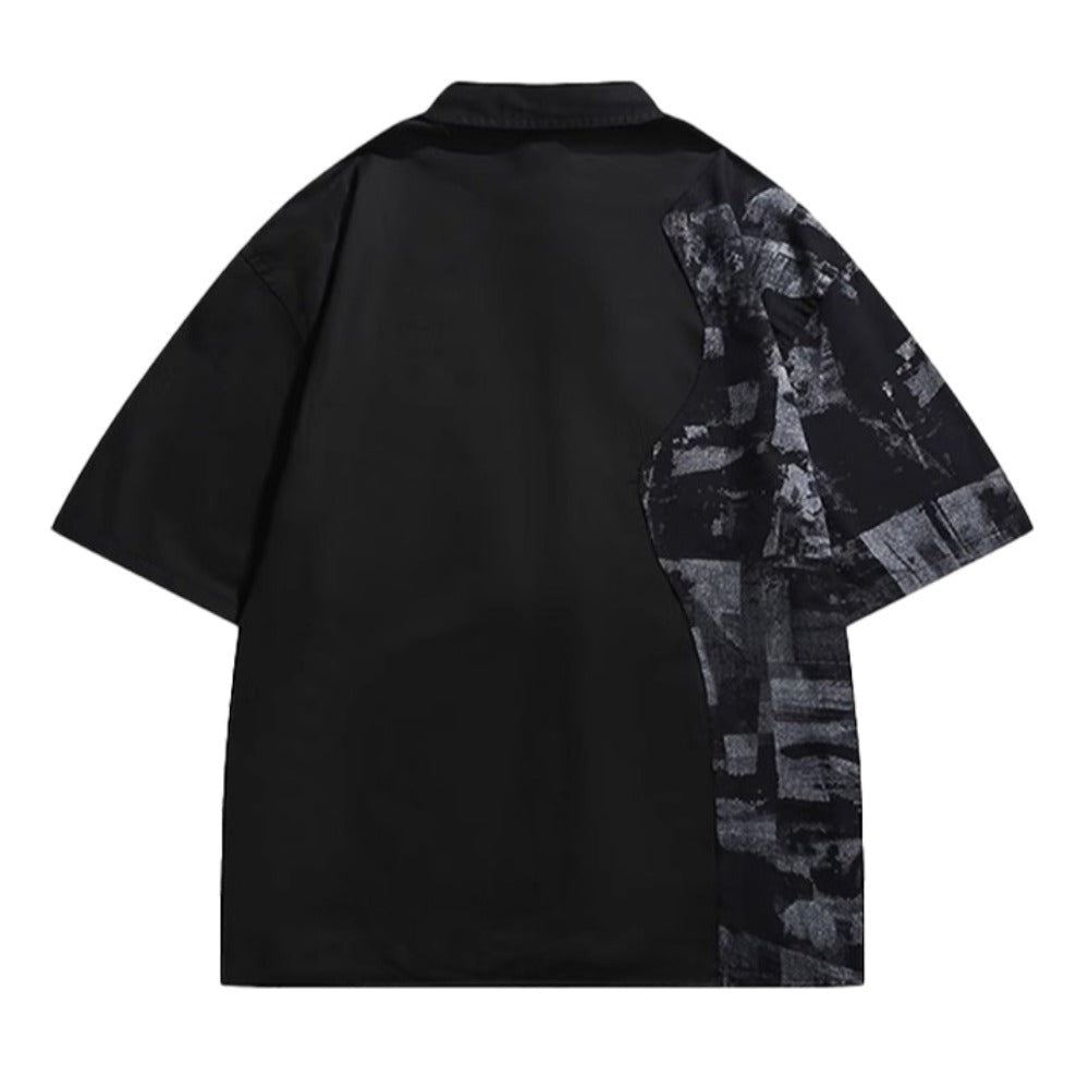 Irregular Mosaic Patch Shirt - Thrashink