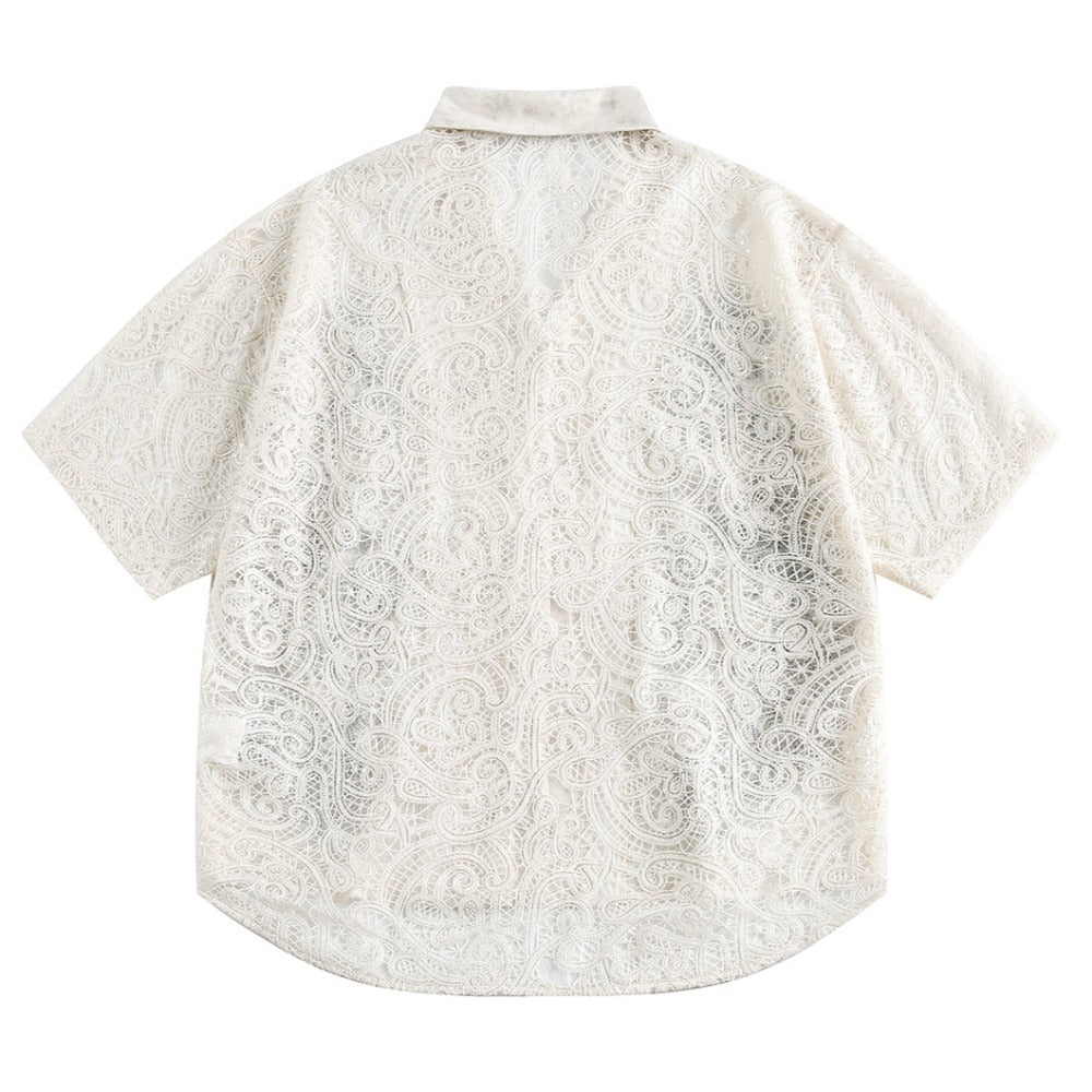 Jacquard Floral Spray Shirt - Thrashink