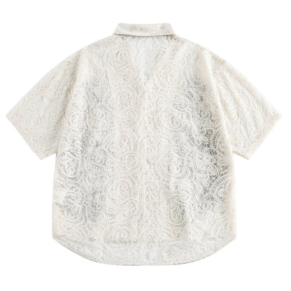 Jacquard Floral Spray Shirt - Thrashink