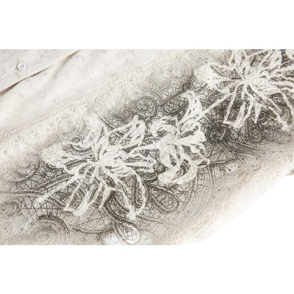 Jacquard Floral Spray Shirt - Thrashink