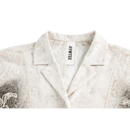 Jacquard Floral Spray Shirt - Thrashink