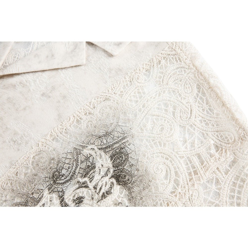 Jacquard Floral Spray Shirt - Thrashink