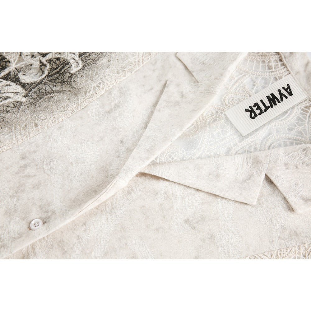 Jacquard Floral Spray Shirt - Thrashink