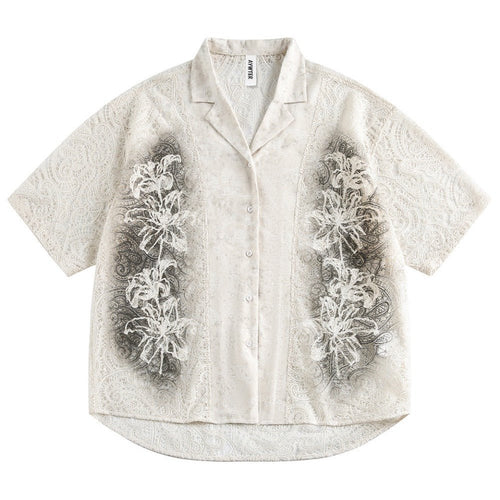 Jacquard Floral Spray Shirt - Thrashink