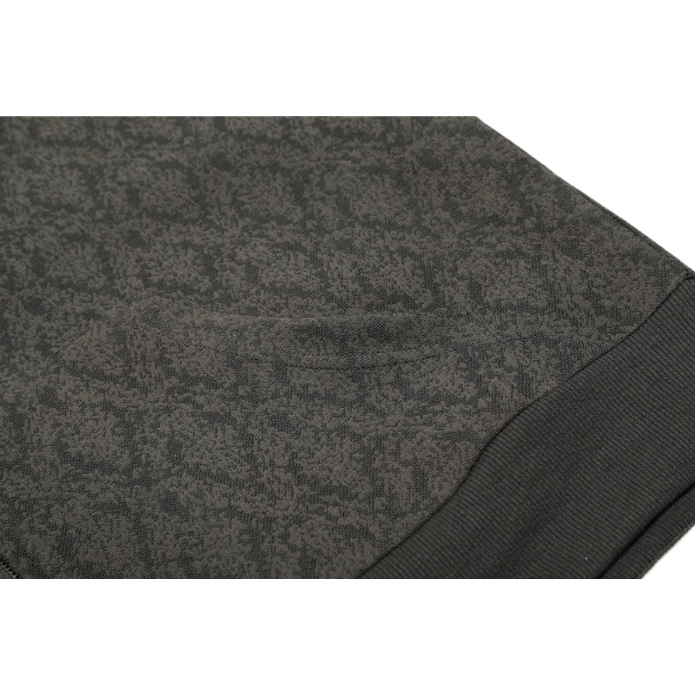 Jacquard Patterned Zip - Up Hooded Jacket - Thrashink