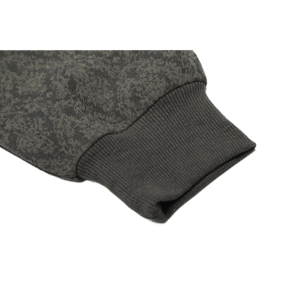 Jacquard Patterned Zip - Up Hooded Jacket - Thrashink