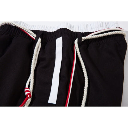 Lace - up Three - bar Sports Sweatpants - Thrashink