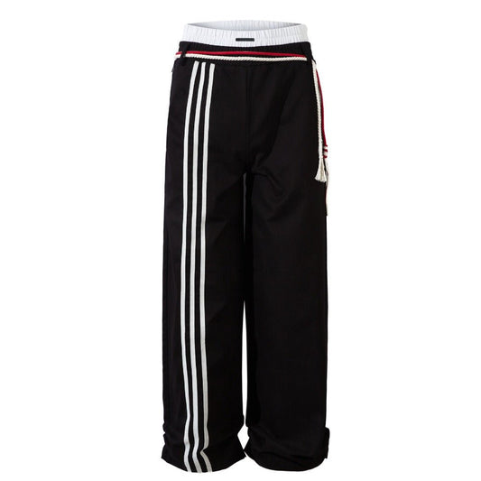 Lace - up Three - bar Sports Sweatpants - Thrashink
