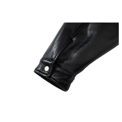 Lamb Wool and Leather Patchwork Cotton Jacket - Thrashink