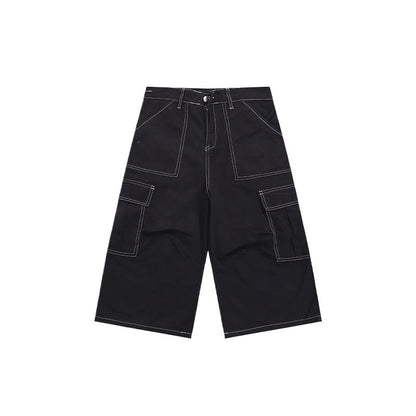 Large Pocket Line Cargo Shorts - Thrashink