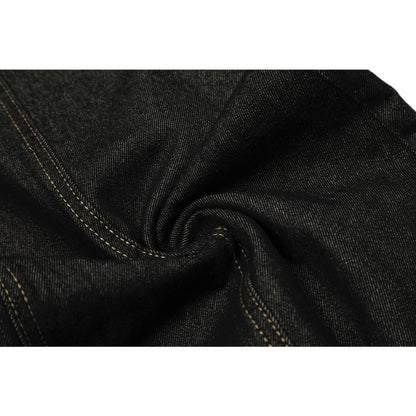 Leopard - Accent Cross Embroidered Studded Jeans - Thrashink