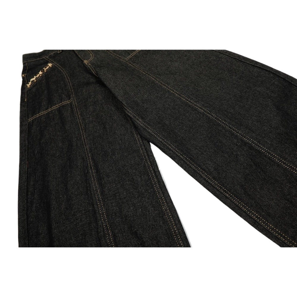 Leopard - Accent Cross Embroidered Studded Jeans - Thrashink