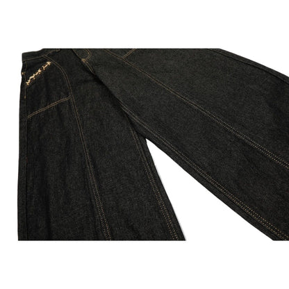 Leopard - Accent Cross Embroidered Studded Jeans - Thrashink