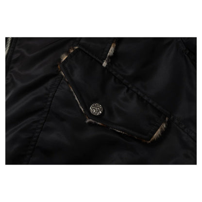 Leopard Lined Faux Fur Hooded Padded Jacket - Thrashink