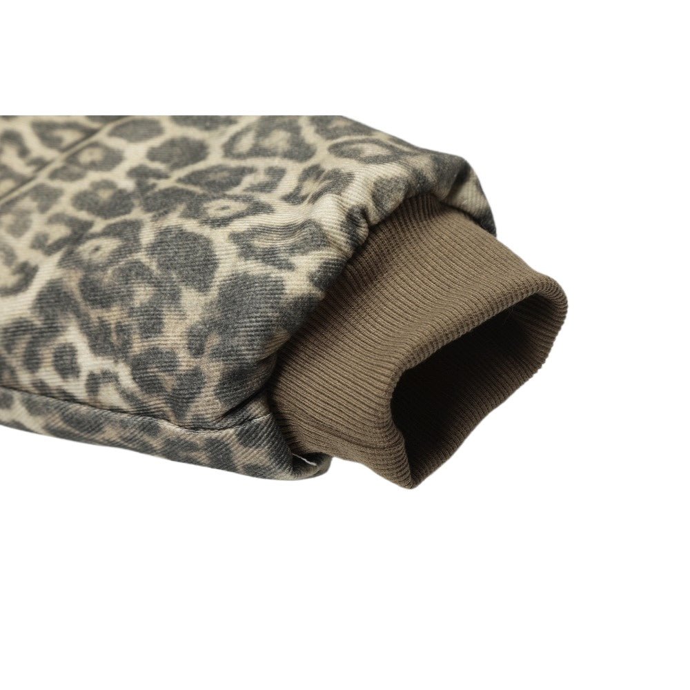 Leopard Print Faux Fur Lined Padded Jacket - Thrashink