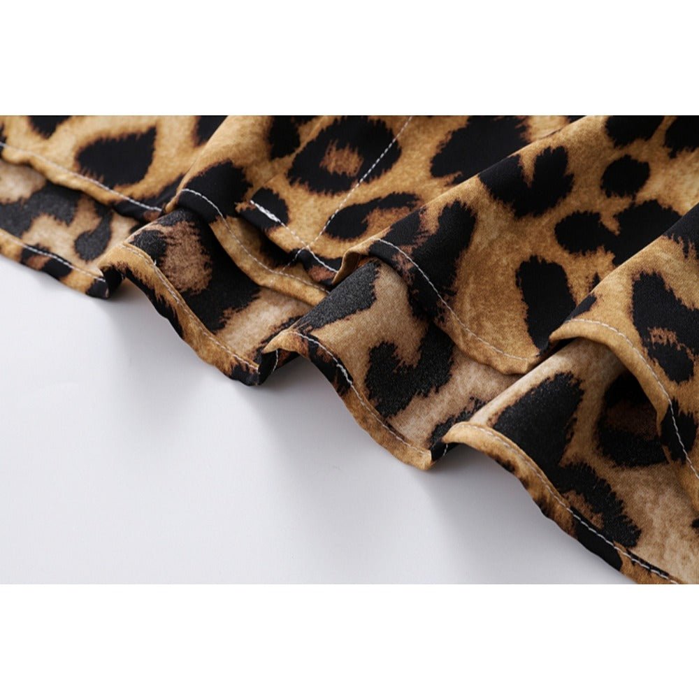 Leopard Print Short Sleeve Shirt - Thrashink