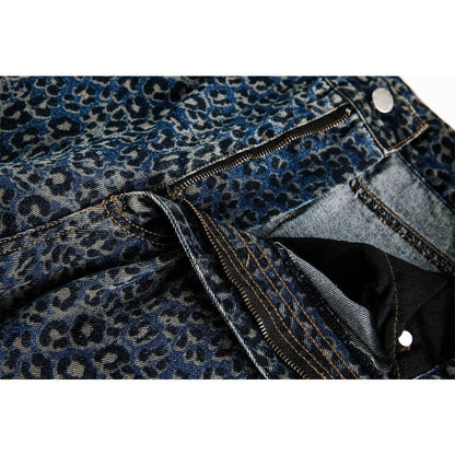 Leopard Styled Baggy Jeans - Thrashink