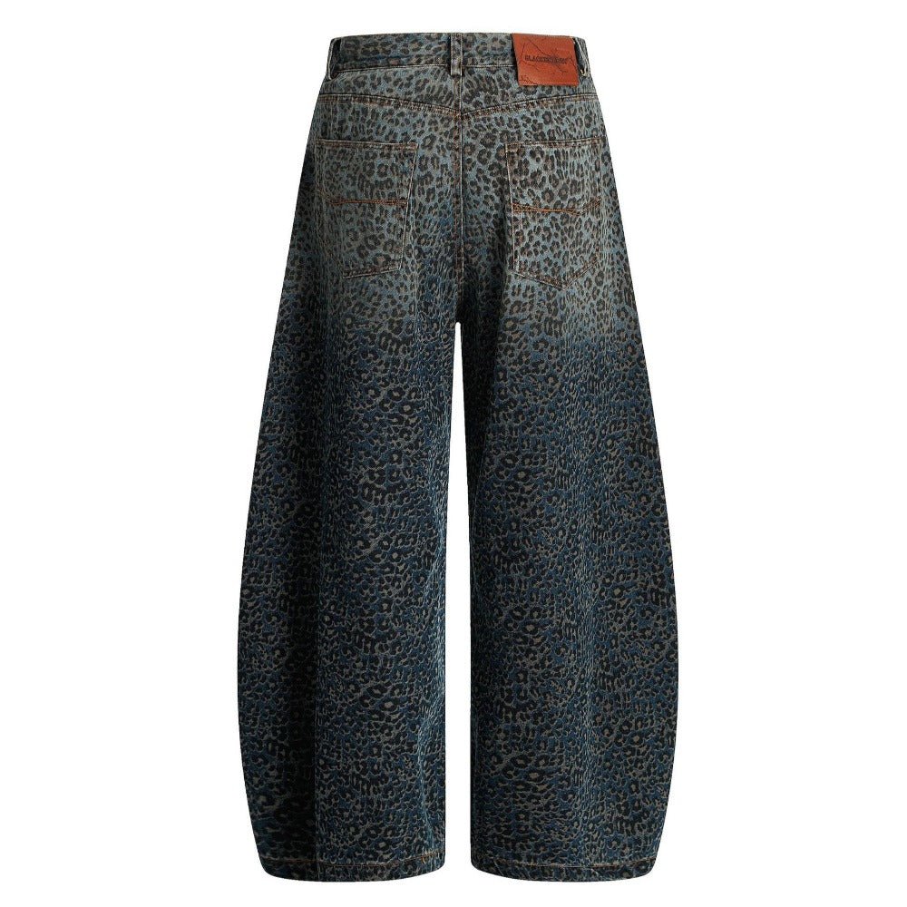 Leopard Styled Baggy Jeans - Thrashink