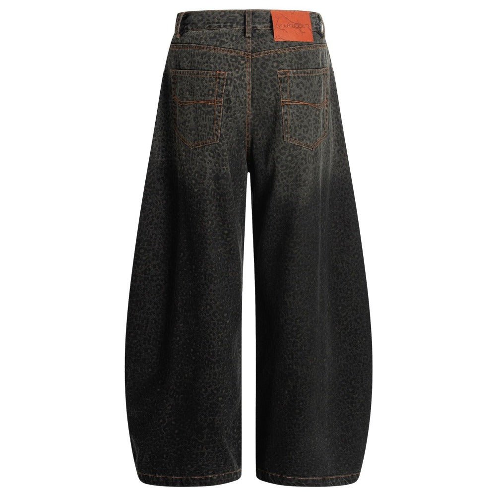 Leopard Styled Baggy Jeans - Thrashink