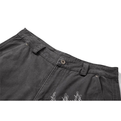 Letter - shaped Cross - patterned Cargo Pants - Thrashink