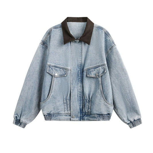 Light Wash Denim Work Jacket - Thrashink