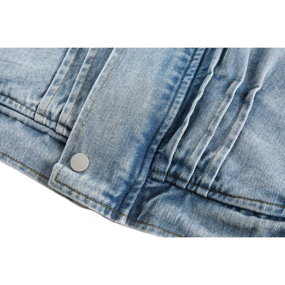 Light Wash Denim Work Jacket - Thrashink