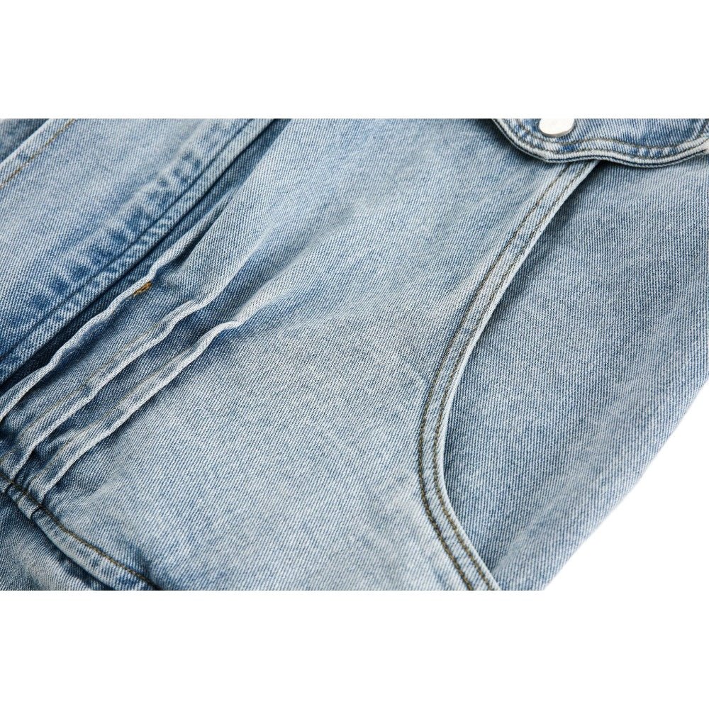 Light Wash Denim Work Jacket - Thrashink