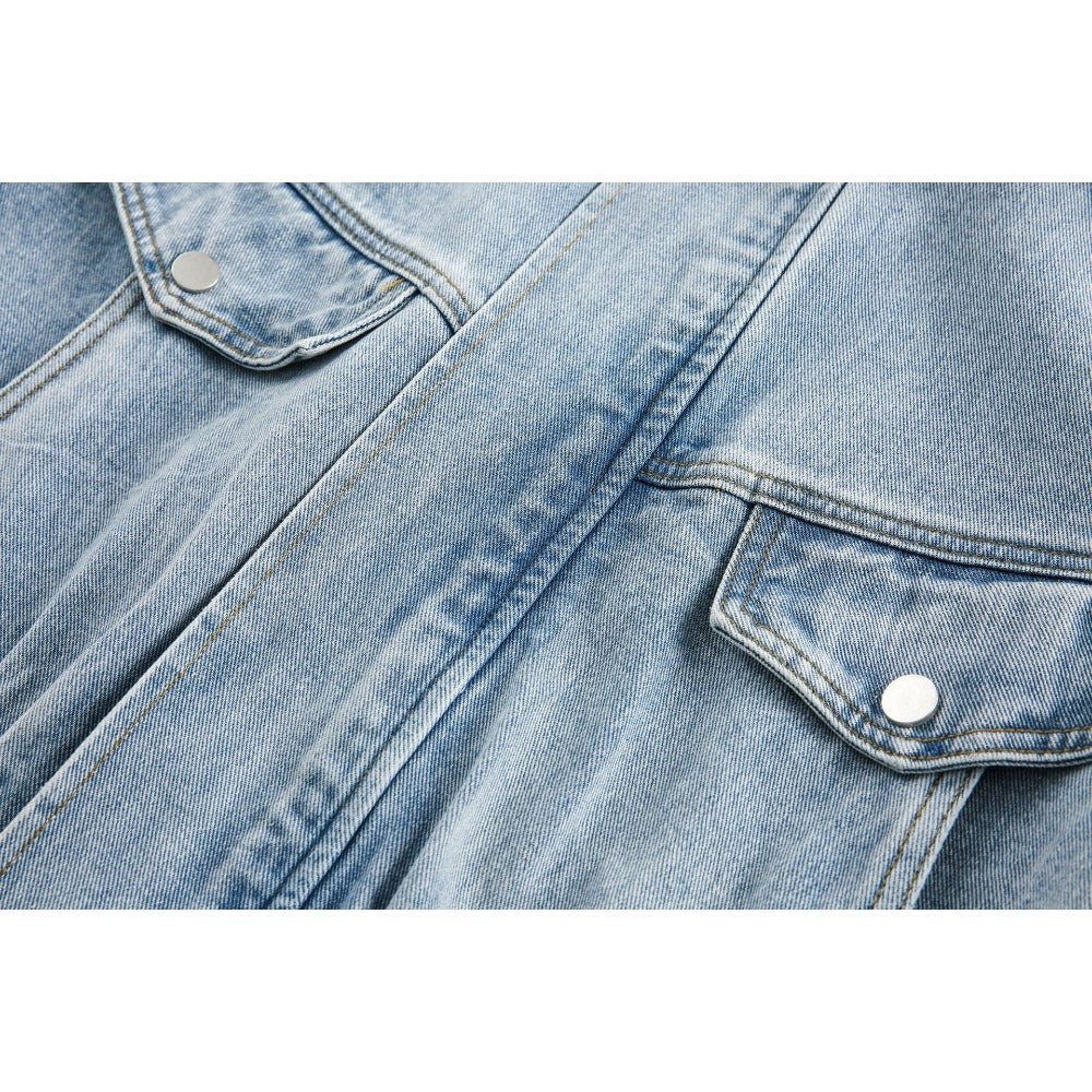 Light Wash Denim Work Jacket - Thrashink
