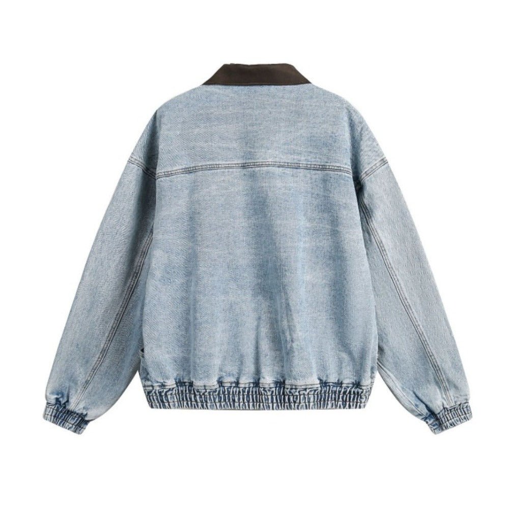 Light Wash Denim Work Jacket - Thrashink