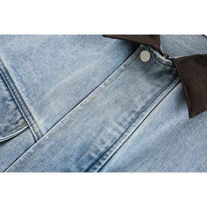 Light Wash Denim Work Jacket - Thrashink