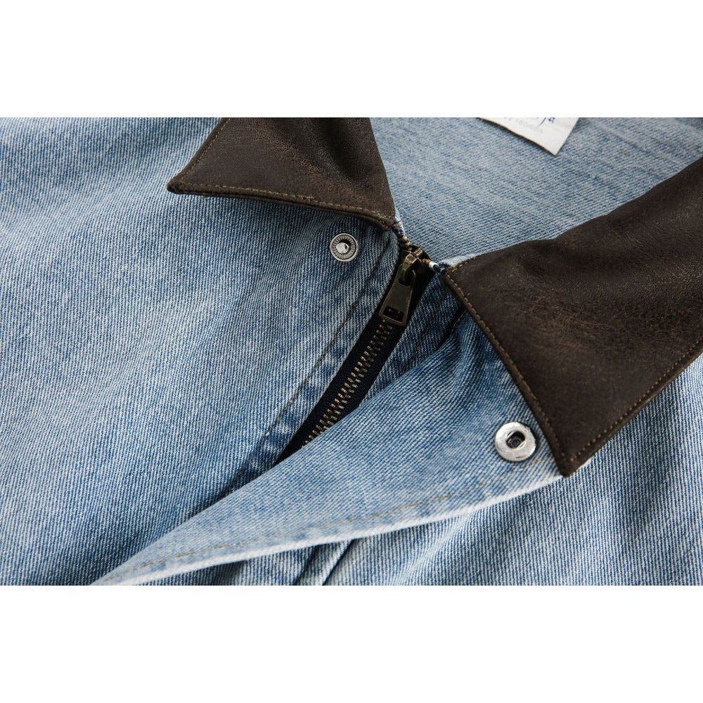 Light Wash Denim Work Jacket - Thrashink