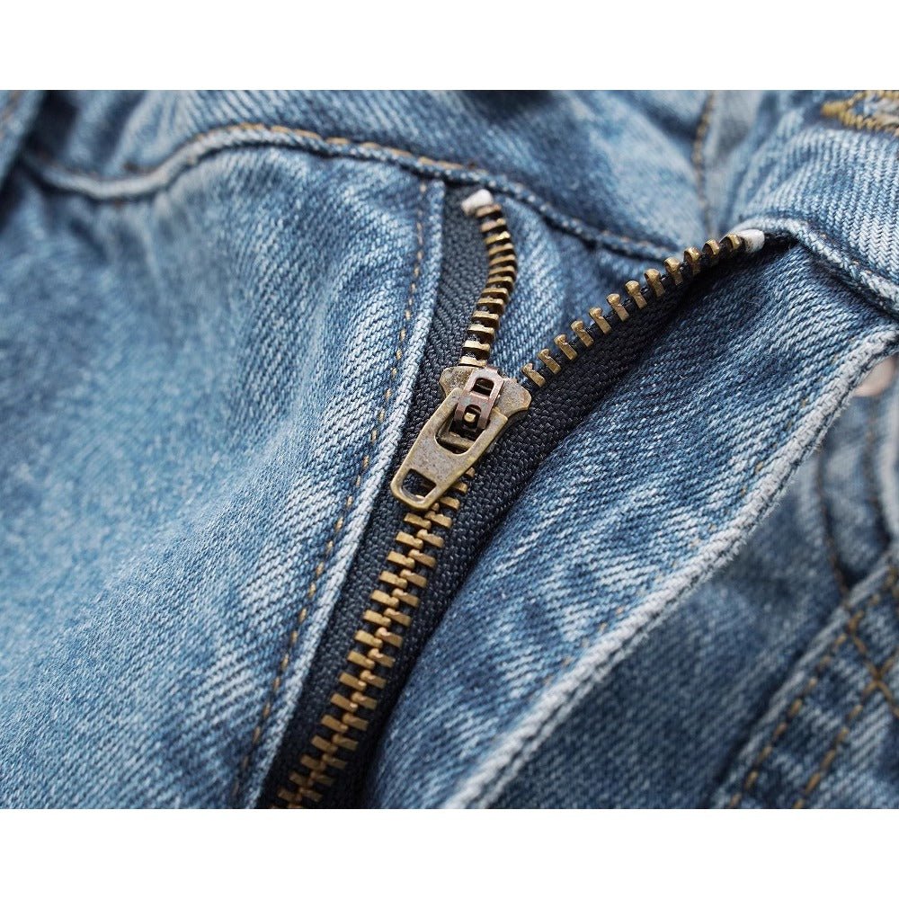 Lightning Pattern Frayed Jeans - Thrashink