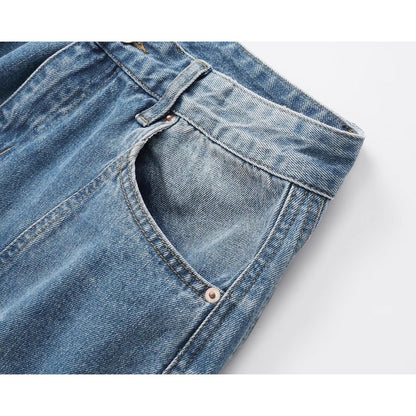 Lightning Pattern Frayed Jeans - Thrashink