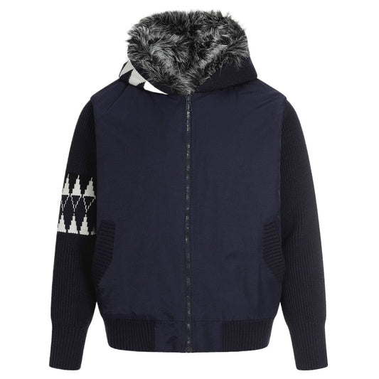 Loose Hooded Fur - Collar Patchwork Padded Jacket - Thrashink