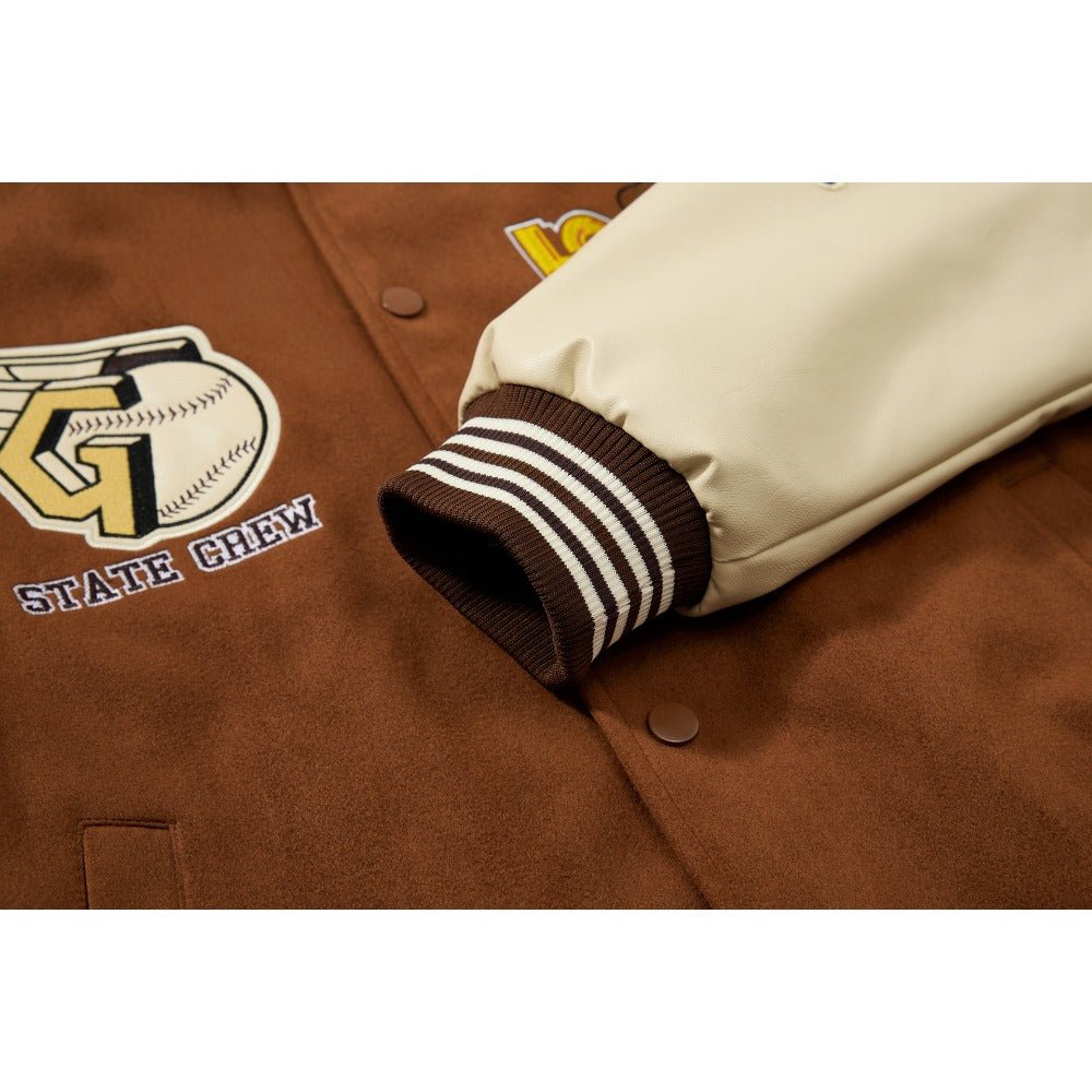 Mafa Vintage Embroidered Varsity Jacket - Thrashink