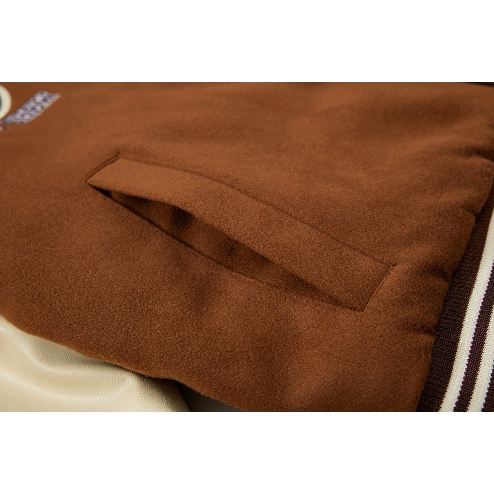 Mafa Vintage Embroidered Varsity Jacket - Thrashink