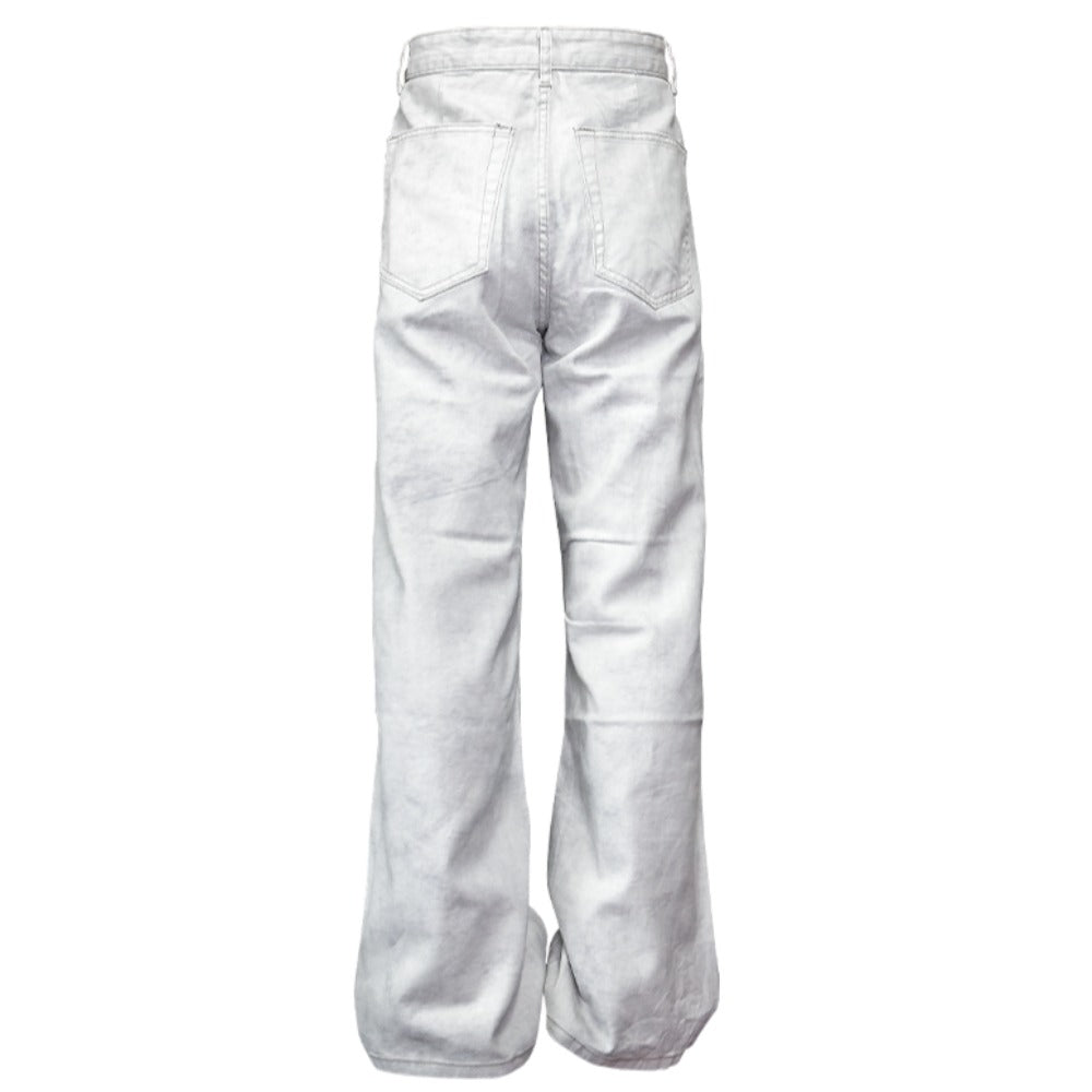 Marble Straight Distressed Jeans - Thrashink