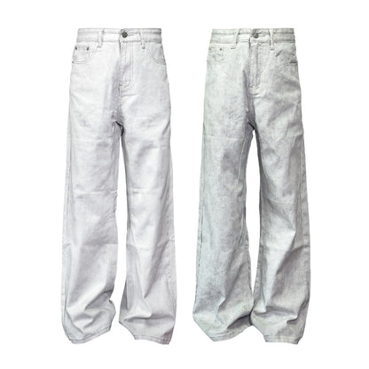 Marble Straight Distressed Jeans - Thrashink