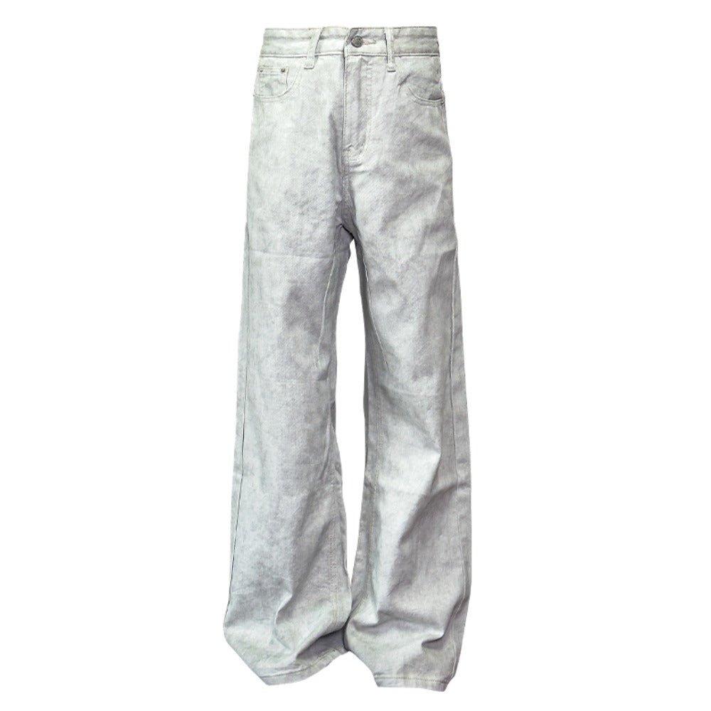 Marble Straight Distressed Jeans - Thrashink