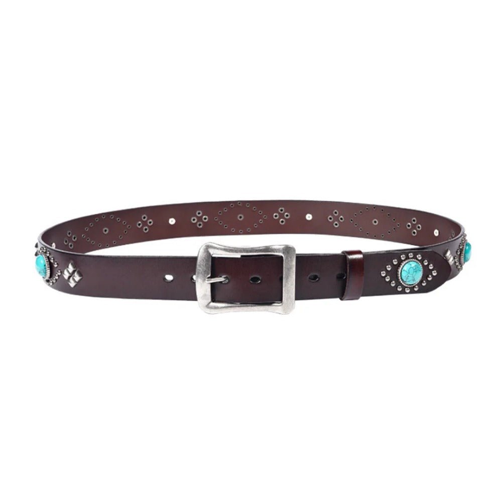 Mayari Turquoise Leather Belt - Thrashink