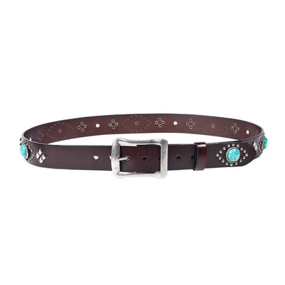 Mayari Turquoise Leather Belt - Thrashink