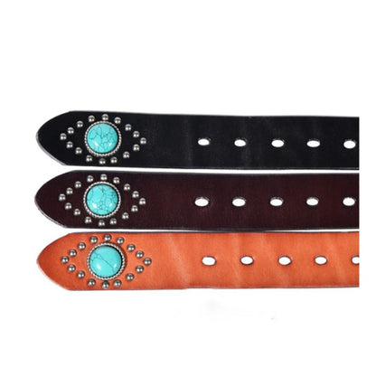 Mayari Turquoise Leather Belt - Thrashink