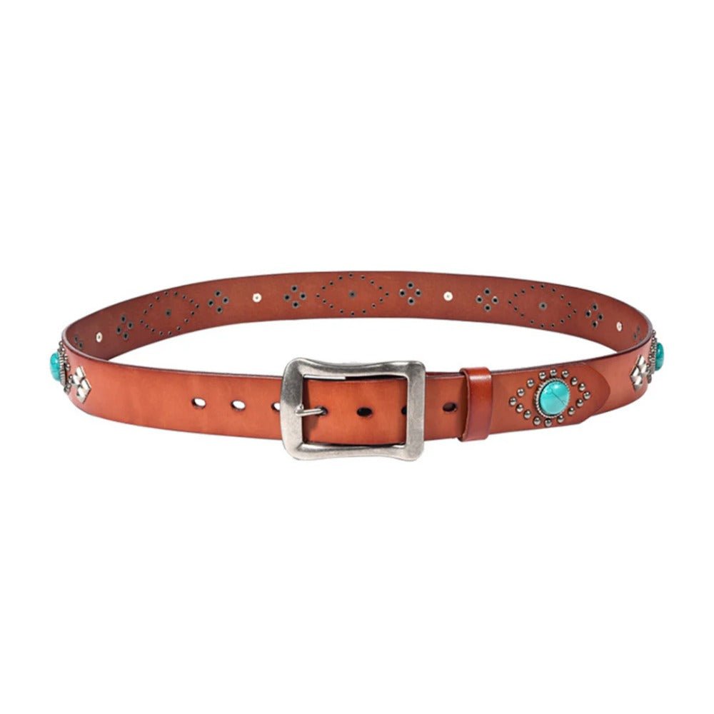 Mayari Turquoise Leather Belt - Thrashink
