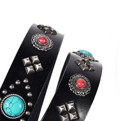 Mayari Turquoise Leather Belt - Thrashink