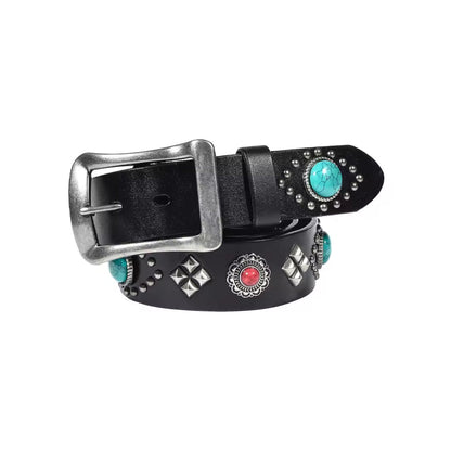 Mayari Turquoise Leather Belt - Thrashink