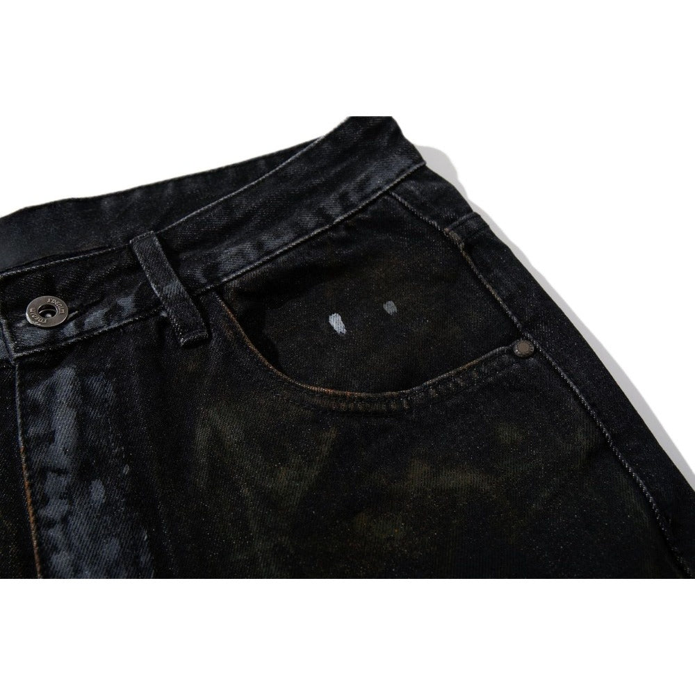 Midnight Paint - Flecked Flares Jeans - Thrashink