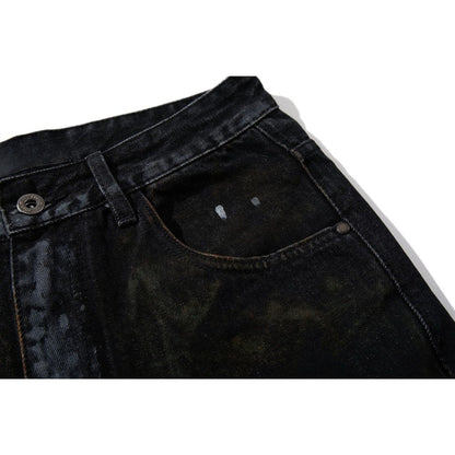 Midnight Paint - Flecked Flares Jeans - Thrashink
