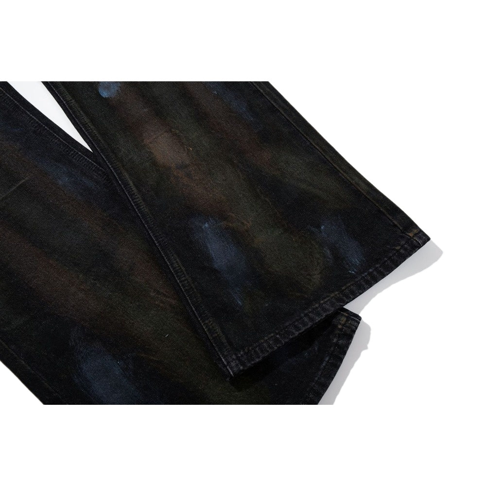 Midnight Paint - Flecked Flares Jeans - Thrashink