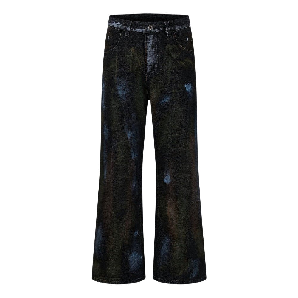 Midnight Paint - Flecked Flares Jeans - Thrashink