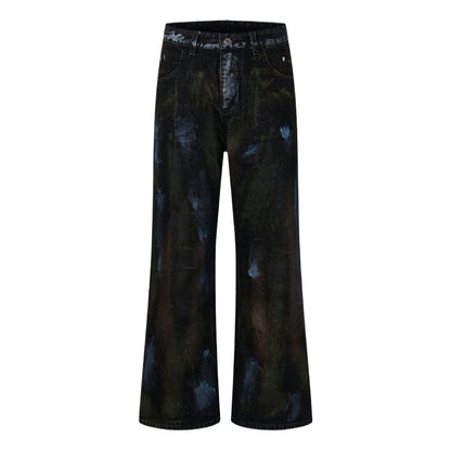 Midnight Paint - Flecked Flares Jeans - Thrashink